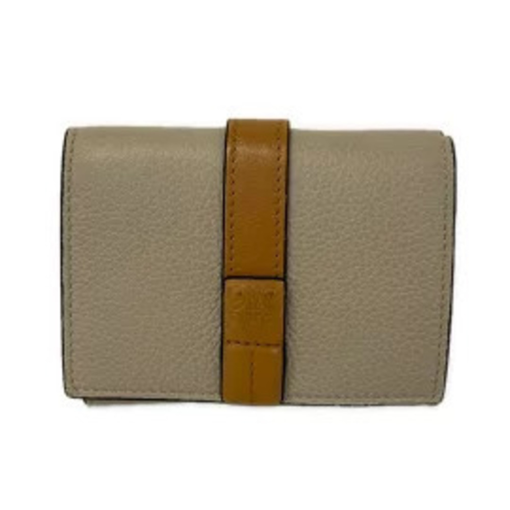 Loewe Trifold Wallet Oats Beige Cream x Honey brown